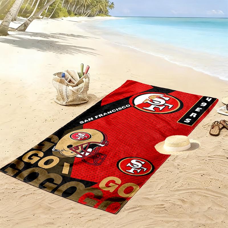 San Francisco 49ers Print Beach Towel, Large Soft Quick Dry Towel for Beach Camping Swimming