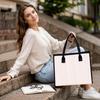 Pink Stripe Tote Bag Large Capacity Casual Handbag for Daily Shopping Travel Use