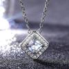 Delicate Square Shape Pendant Necklace For Women Dazzling Cubic Zirconia Elegant Female Wedding Jewelry Versatile Fashion