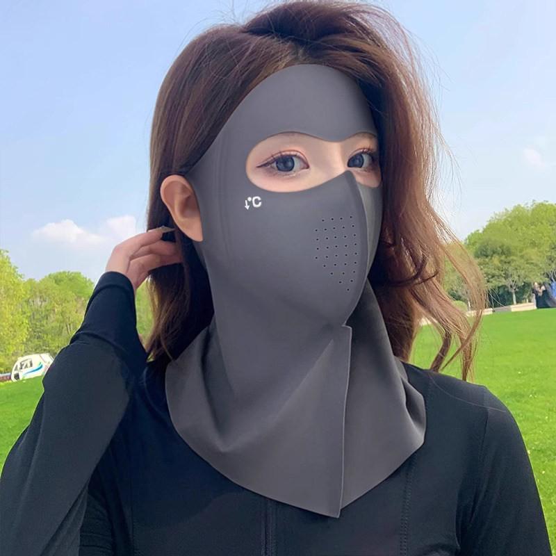 Seamless UPF50+ Face Mask: Full Sun & Wind Protection, Summer Warmth, Portable Head-Mounted Design