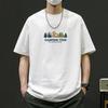 Simple T-shirt Men's Print Summer Trendy Printed Cotton Short Sleeved Loose Trendy Breathable T-shirts