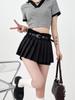 Плиссированные мини-юбки трапециевидной формы, женская уличная одежда, черная юбка с высокой талией Y2K, Harajuku, универсальные повседневные стили в консервативном стиле