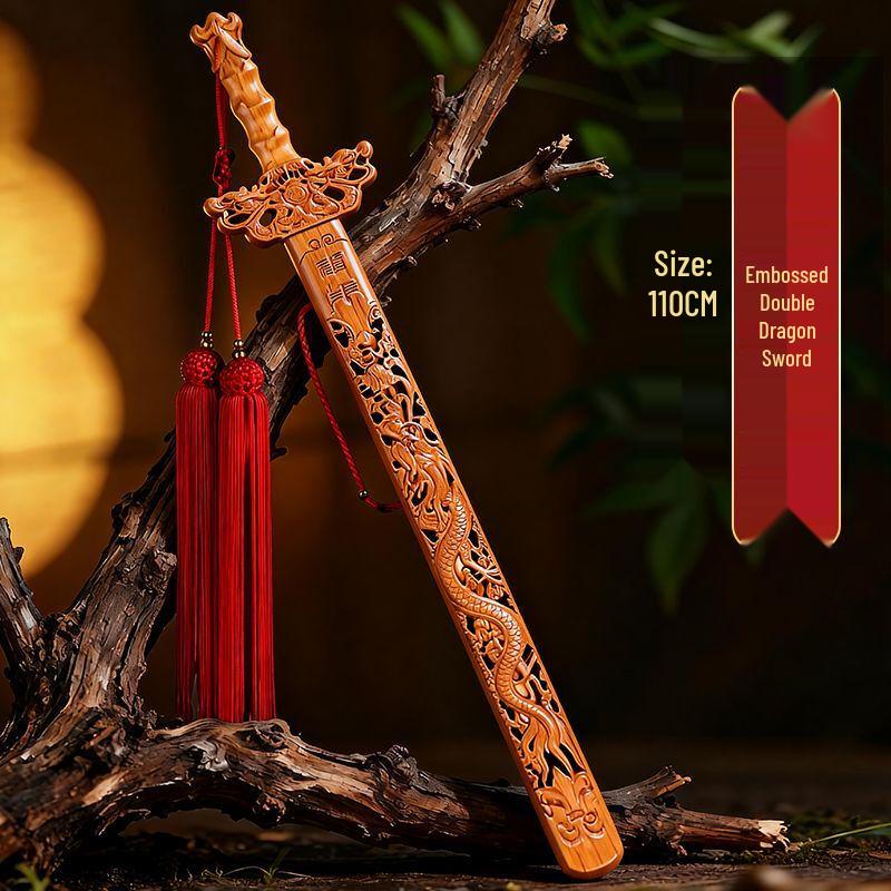 Hand-carved Feicheng Peach Wood Sword Ornament