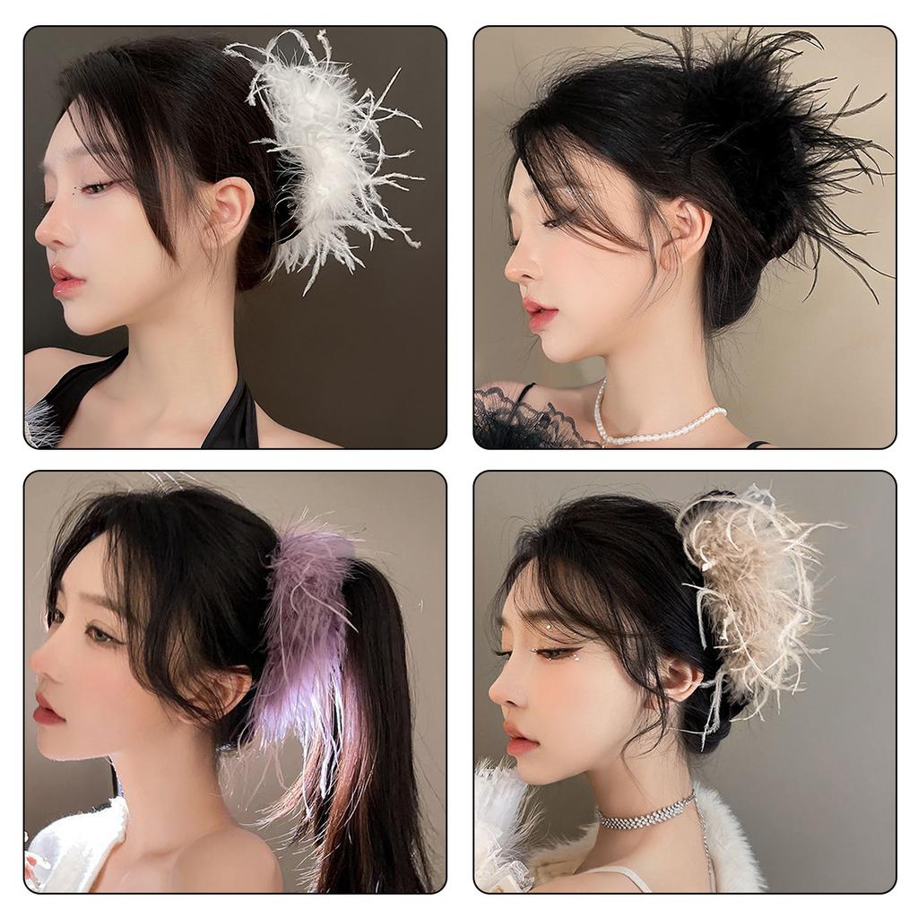 1920s Hair Clip Large Hair Claw Clip Fashion Hair Adornment Holder Feather Barrettes Hair Styling Tool Ornaments