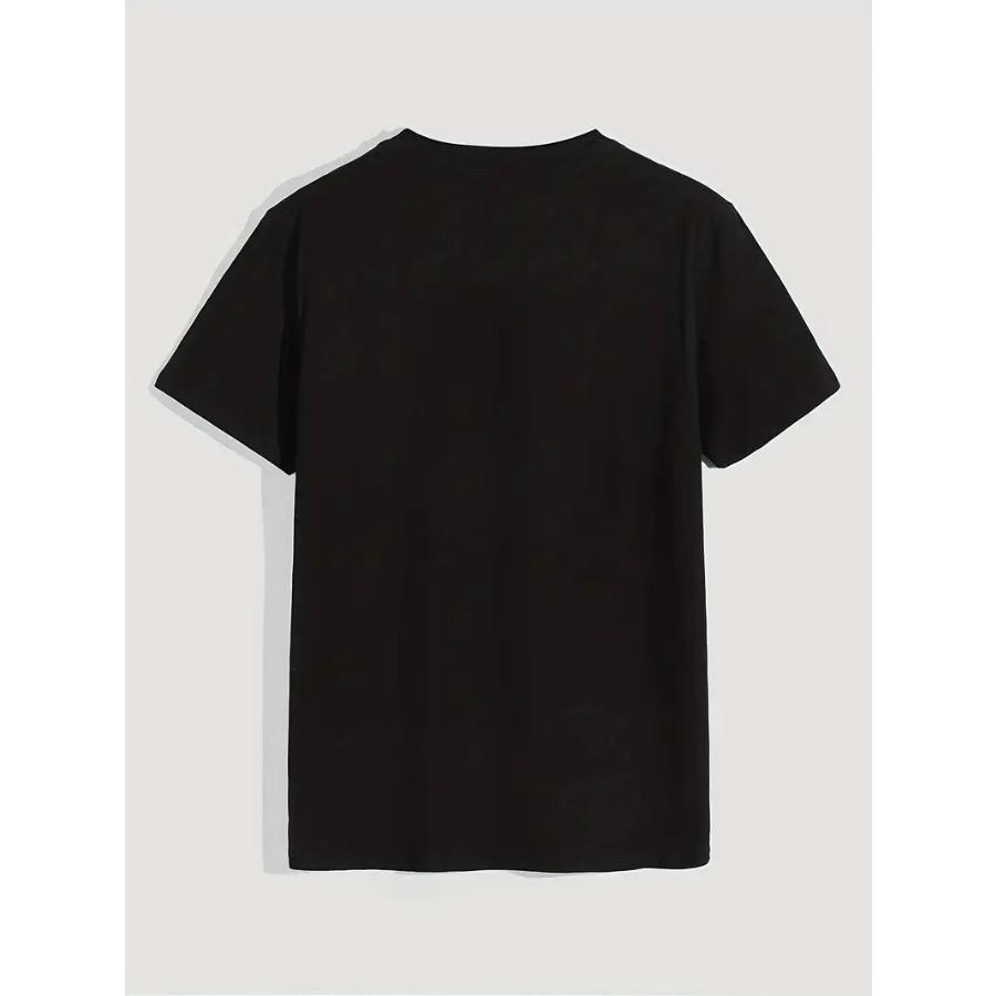 Мужская футболка с графическим принтом для рыбалки - Базовая футболка с круглым вырезом из 100% полиэстера, слегка тянущаяся, однотонная, летний повседневный топ из трикотажной ткани