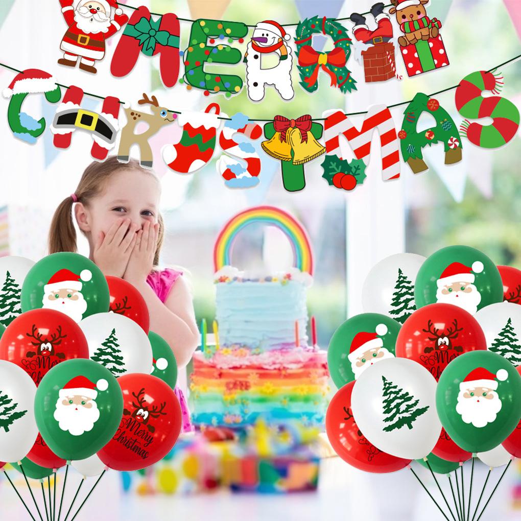 Набор украшений для рождественской тематической вечеринки, Дед Мороз, воздушный шар, латексное искусство, подвеска-поделка, декоративный реквизит с лентой