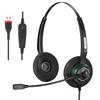 USB Headset with Binaural Noise Conference Voice PC Microphone, Cancelling, Lightweight, Wired, Calls, Chat, Switch, Gaming, Headphones,…