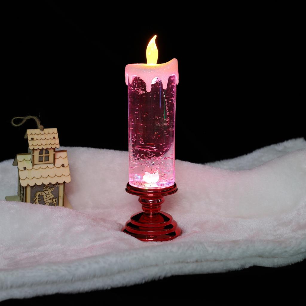 Новая рождественская светодиодная свеча с экологически чистым основанием, цветная лампа, 5 цветов, семейная праздничная настольная свеча без батареи