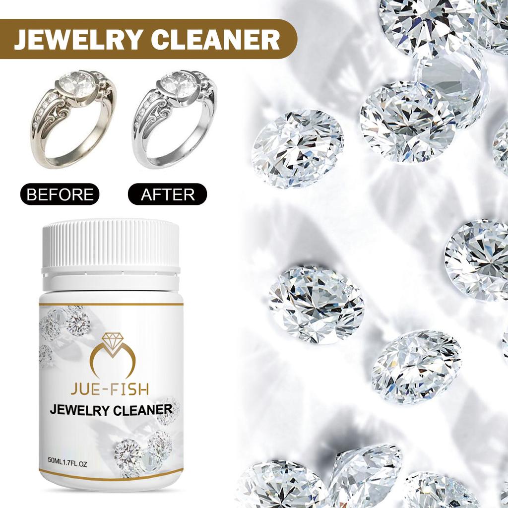 Professional Jewelry Cleaner Solution for Gold Silver Diamond Necklace Metal Polish Cleaning Care Liquid 50ml