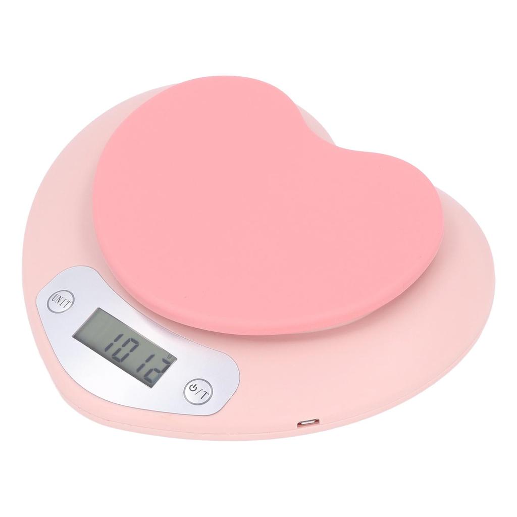 1g Accuracy Digital Kitchen Scale 5kg Household Small Heart Shape Rechargeable Food Scale for