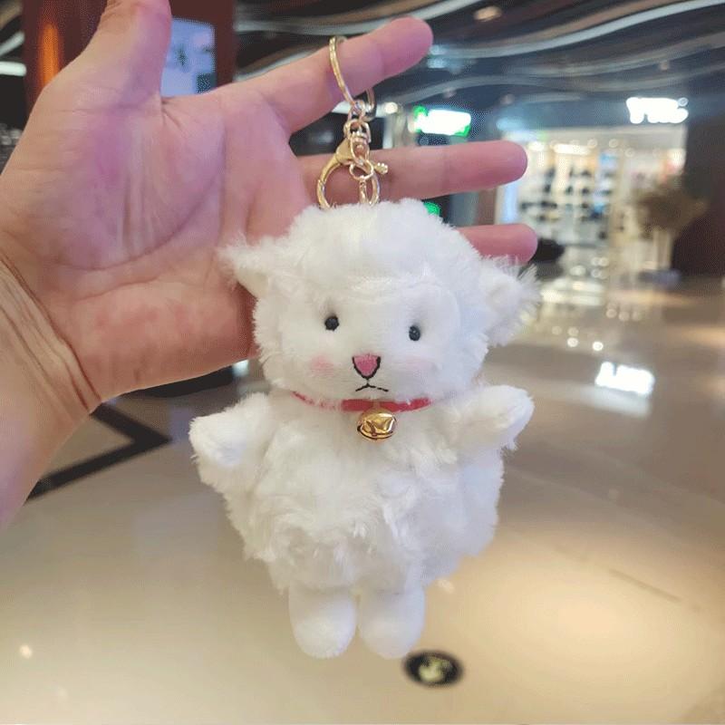 Cute Sheep Plush Keychain Ultra Soft Short Plush Cartoon Lamb Stuffed Toy
