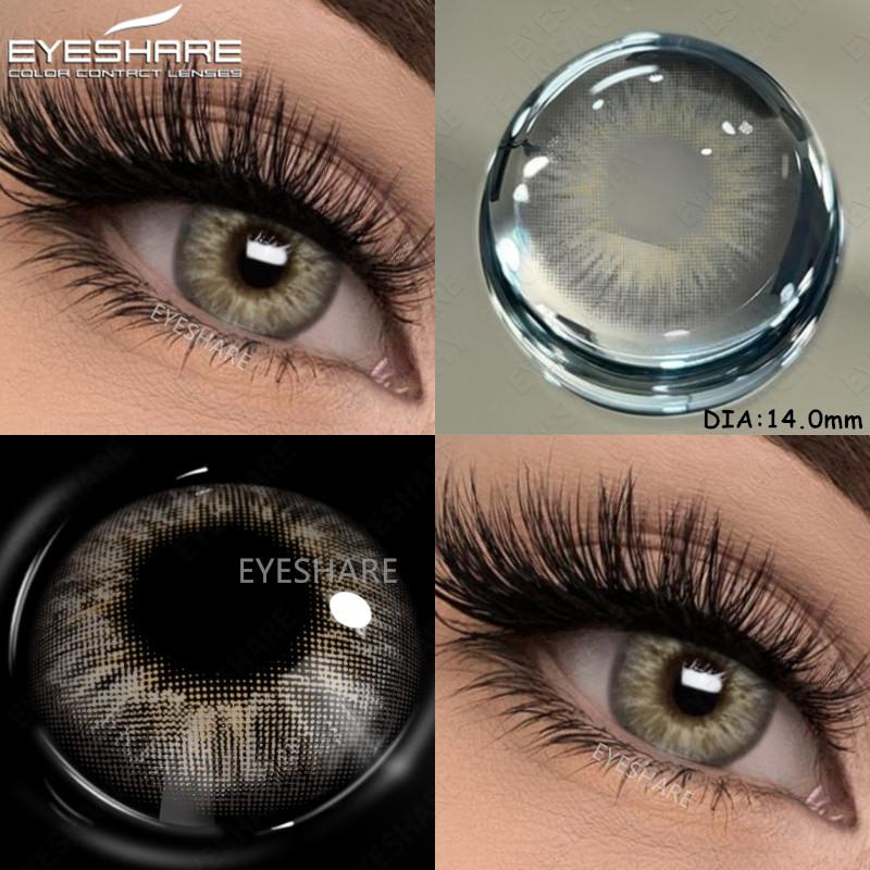 Eyeshare 1 пара новых цветных контактных линз для глаз, модные, синие, коричневые, красивые, для зрачков, годовая носка