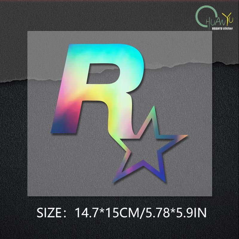 Персонализированная пятиконечная звезда R Star Автомобильный логотип Наклейка на кузов автомобиля Треугольная наклейка на окно Крышка топливного бака Наклейка на автомобиль
