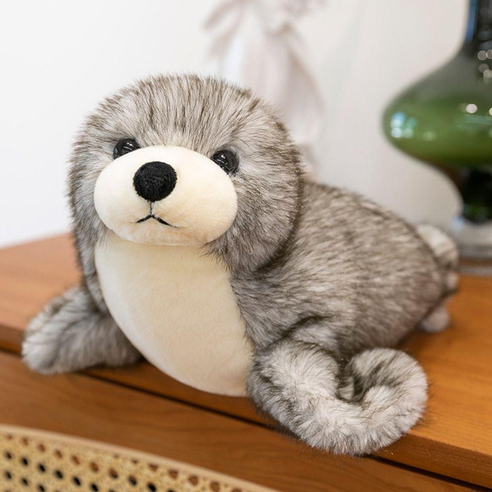 Fluffy Sea World Animal Stuffed Dolls Soft Seal Stuffed Animal  Birthday Parties