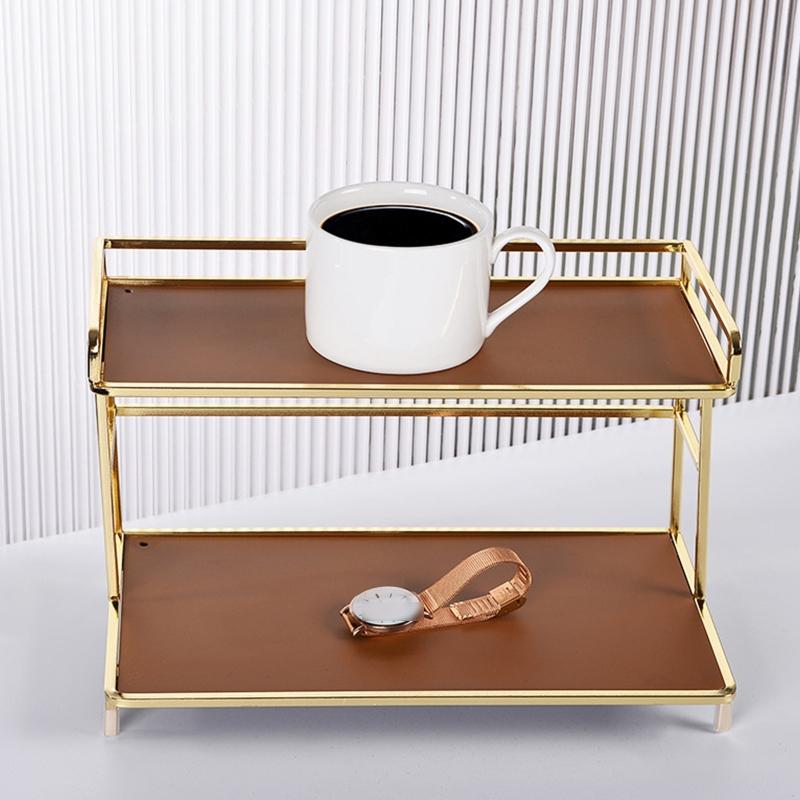 2 Tier Storage Holder Countertop Stand Organizer Household Organization for Home Bedroom Dormitory Cosmetics