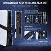 Охлаждающий вентилятор для PS5 Slim с новым вентилятором охлаждения PS5 Playstation 5 pro Регулировка скорости потока воздуха вентилятора Светодиодная подсветка USB-порт Функция памяти Внешнее охлаждение