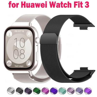 Ремешок Milanese для Huawei Watch FIT 3 Ремешок Smart Magnetic из нержавеющей стали Correa для Huawei Fit3 2024 НОВЕЙШИЕ аксессуары