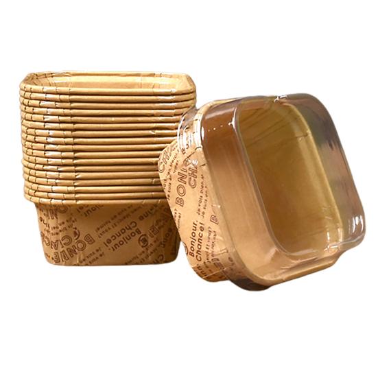 50 шт., чашки для кексов, маслостойкие, водонепроницаемые, термостойкие, нелипкие, безопасные, декоративные, без бисфенола А, квадратные бумажные коробки с покрытием для кексов, кухонные гаджеты