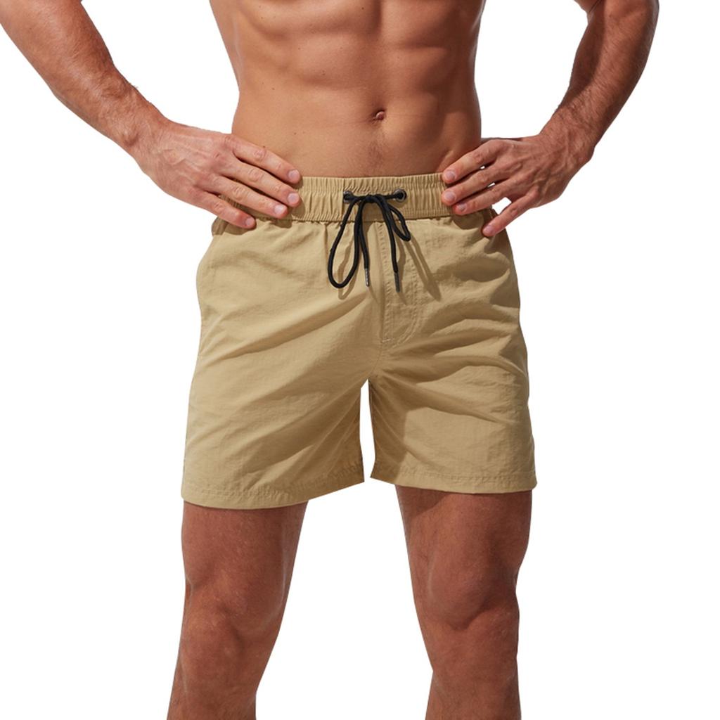 Мужские брюки с задним карманом, мужские пляжные брюки, шорты для серфинга, спортивные, водонепроницаемые, быстросохнущие, с двойной молнией, плавки