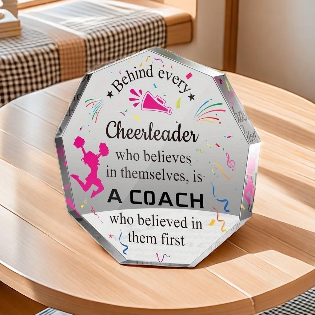 1 Vibrant Geometric Plaque, Perfect for Cheerleading Coach Thank-you Gifts,  Unique Thank-you Signs,  Office and Home Decor