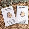 Ghost Pocket Hug Token Keepsake Gift Card Wooden Pocket Hug Token Ghost