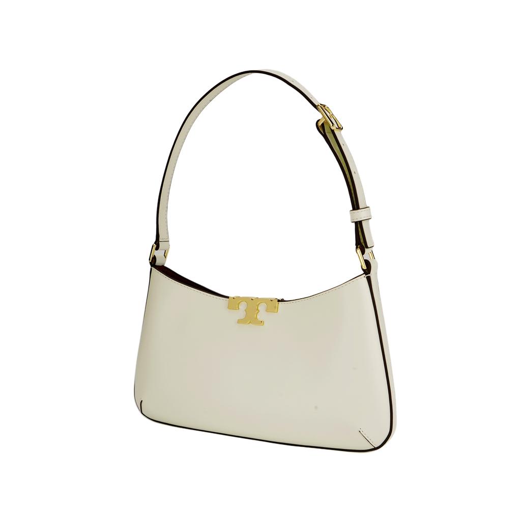 Tory Burch Eleanor Gold Logo Hardware Decorated Calfskin Shoulder Bag Regular Small Women shoulder bag white 164762-100