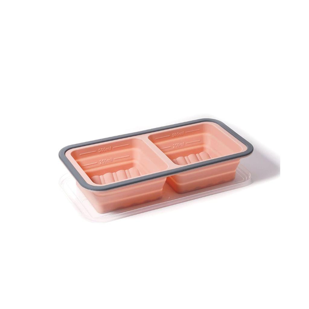 Portable Silicone Foldable Lunch Box - Fresh-Keeping, Classified Storage for Outdoor Picnics