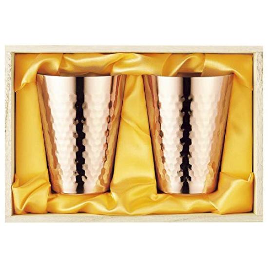 Shokuraku Kobo Стакан из чистой меди, 350 мл, набор из 2 предметов CNE974