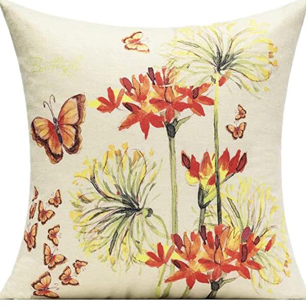 Растение и Цветок Льняная Наволочка Фиолетовая Лаванда С Принтом Подушка Чехол Наволочка Дом Диван