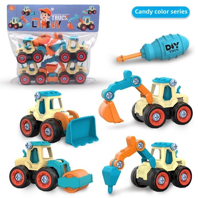 Самодельный винт инженерная машина грузовик экскаватор дорожный каток бульдозер головоломка имитационная модель детская игрушка подарок B057