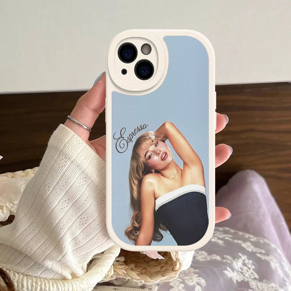 Singer S-Sabrina C-Carpenter Silicone Phone Case For iPhone 16 15 14 13 12 11 Pro Max Mini Leather Soft Cover