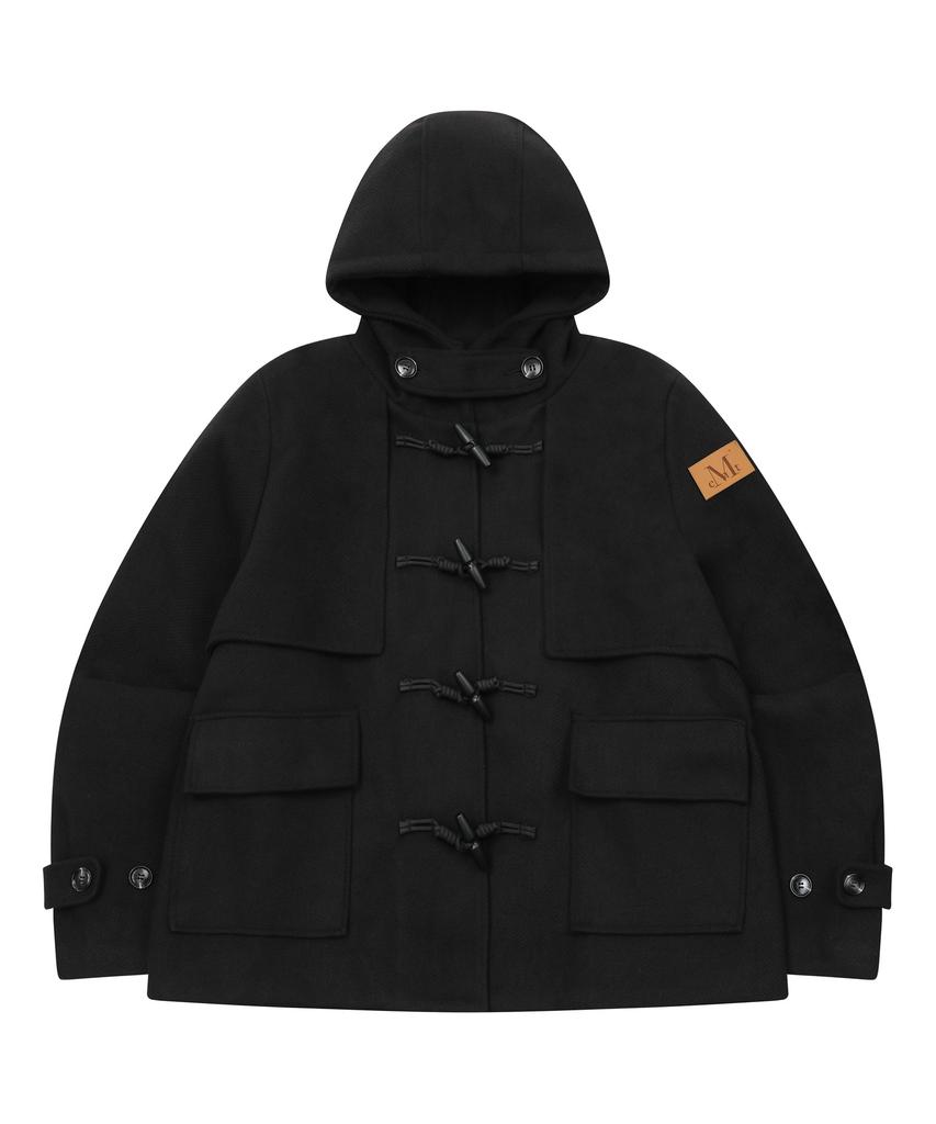 Mucent [Pin Badge Included] Molen Flap Hooded Duffle Short Coat Unisex (2 Colors)
