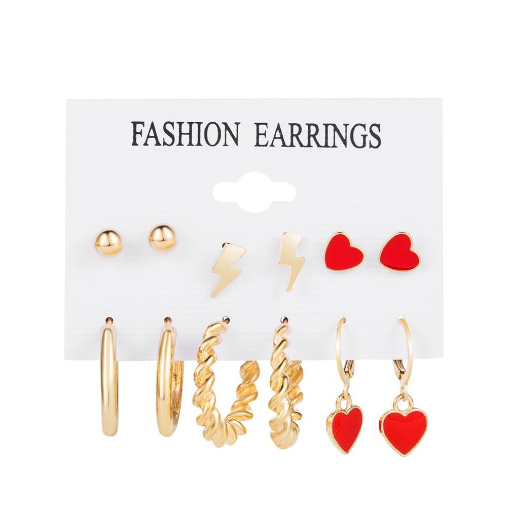 Винтажные золотые серьги-кольца, набор для женщин, круглые серьги-кольца, серьги-гвоздики, модные ювелирные изделия, подарки