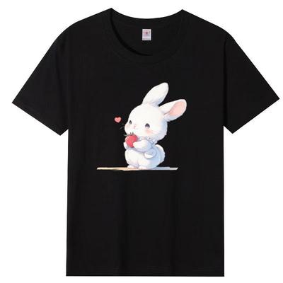 Хлопковая футболка с коротким рукавом Женская Свободная Корейская Версия Ветер Харадзюку Новая Принт с Буквами Студенческая Хлопковая Майка Женская