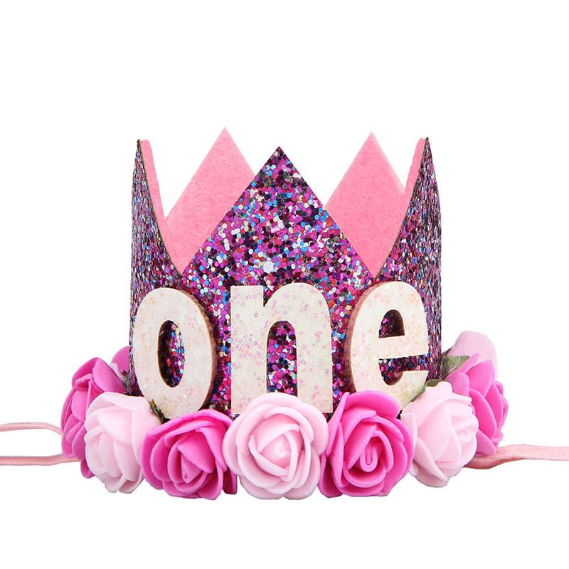 Головной убор на день рождения шляпа корона детский номер фото цветок вечеринка 1 шт день рождения ребенок корона выступление повязка на голову повязка на голову аксессуары