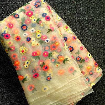 Высокая плотность, тонкая сетка, марлевая кружевная ткань с цветочной вышивкой, юбка «сделай сам», одежда, занавеска, скатерть, ткань