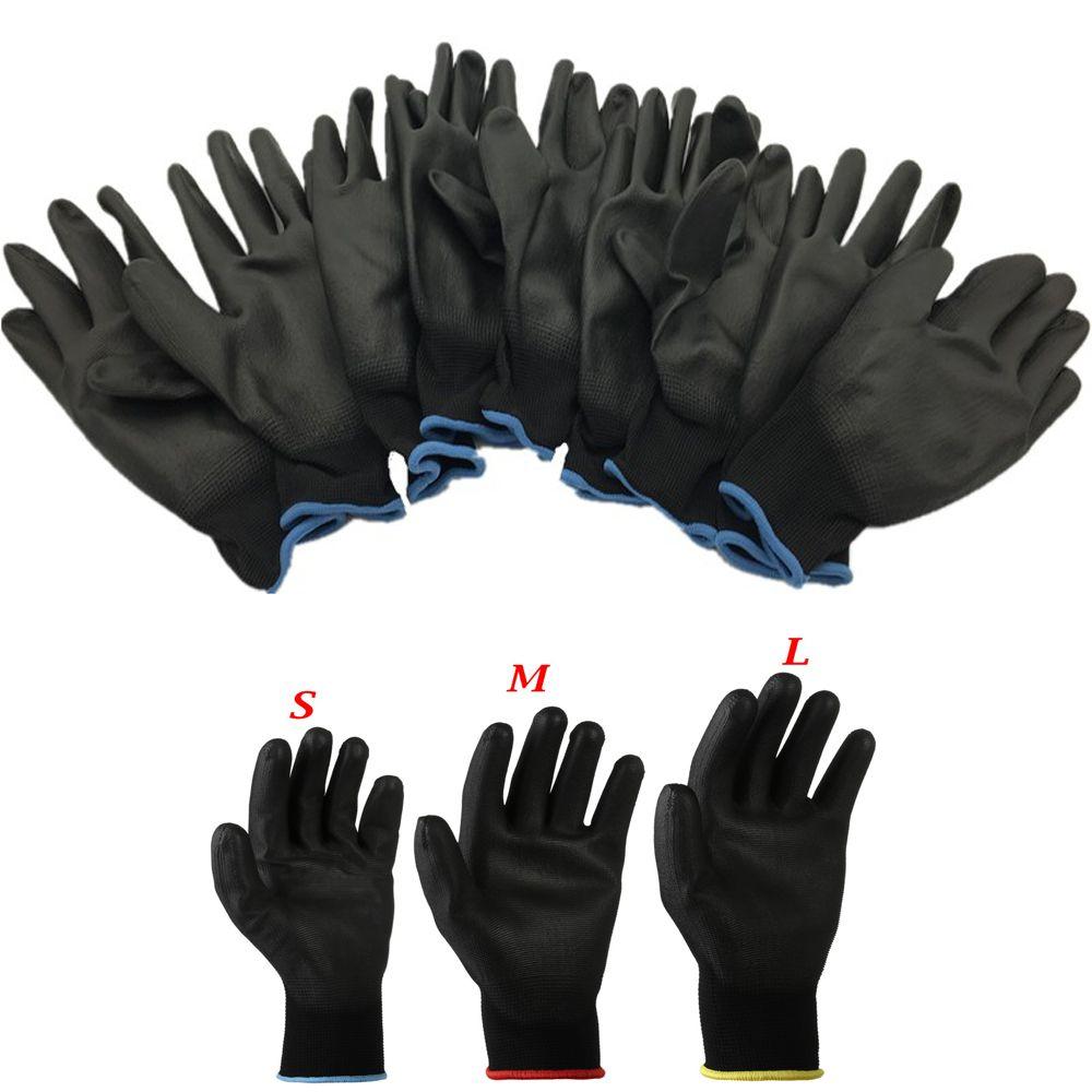 1/6 Pairs Anti-static Nylon PU Work Gloves Polyurethane Coated Labor Protection