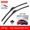 Car Wipers Double Rubber for Fiat 2 Bravo 2007-2017 Front Brushes Cutter Automobiles Parts Accessories Windscreen Wipers Wear Parts