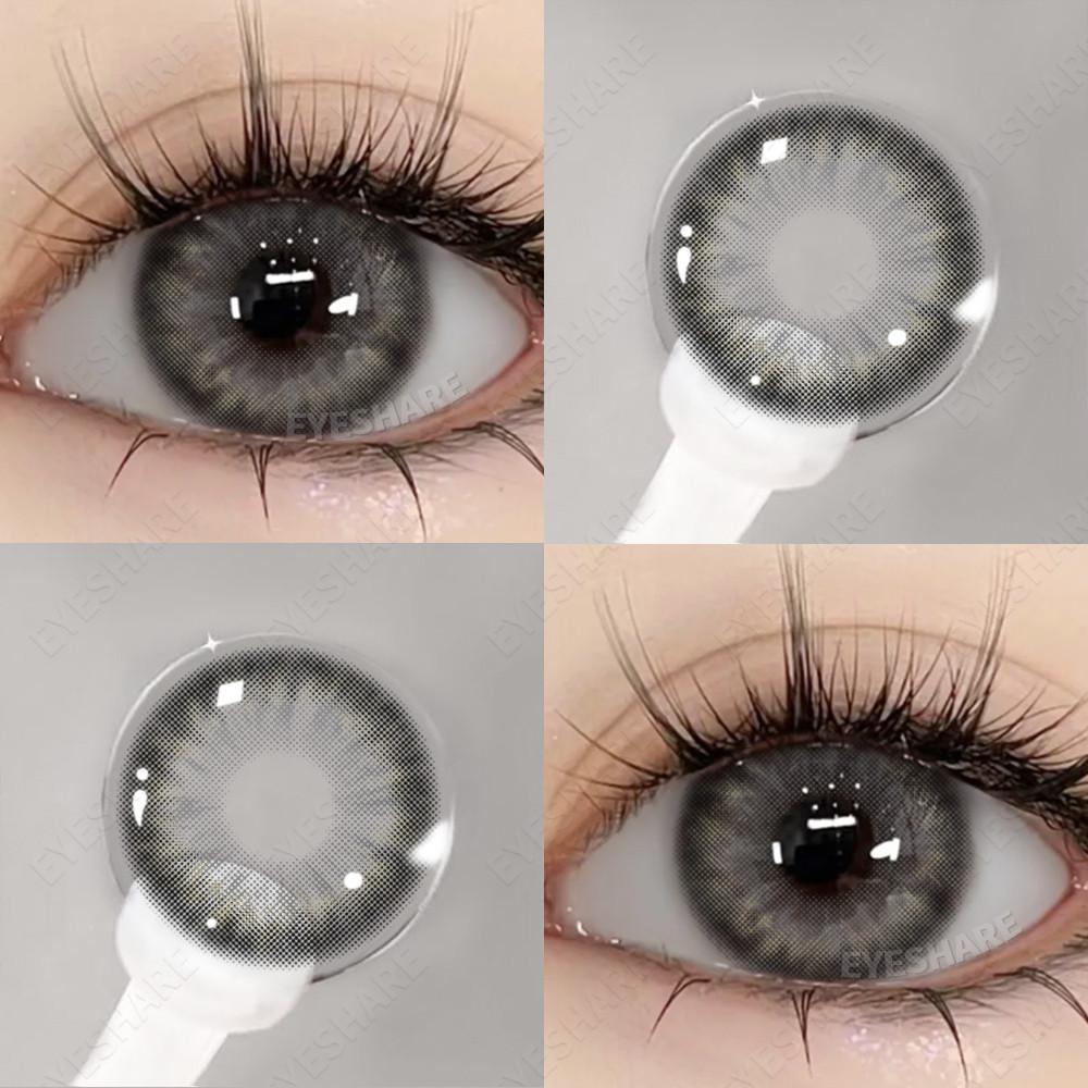 Eyeshare Fashion Colored Contact Lenses for Eyes 1pair Blue Eye Lenses Gray Contacts Cosmetic Contact Lenses Yearly