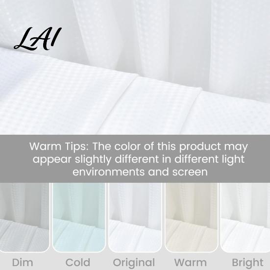 Heavy Duty Waterproof Shower Curtain No Hook Curtain with Snap-on Liner Easy Installation Mesh Top Machine Washable Divider for Bathroom