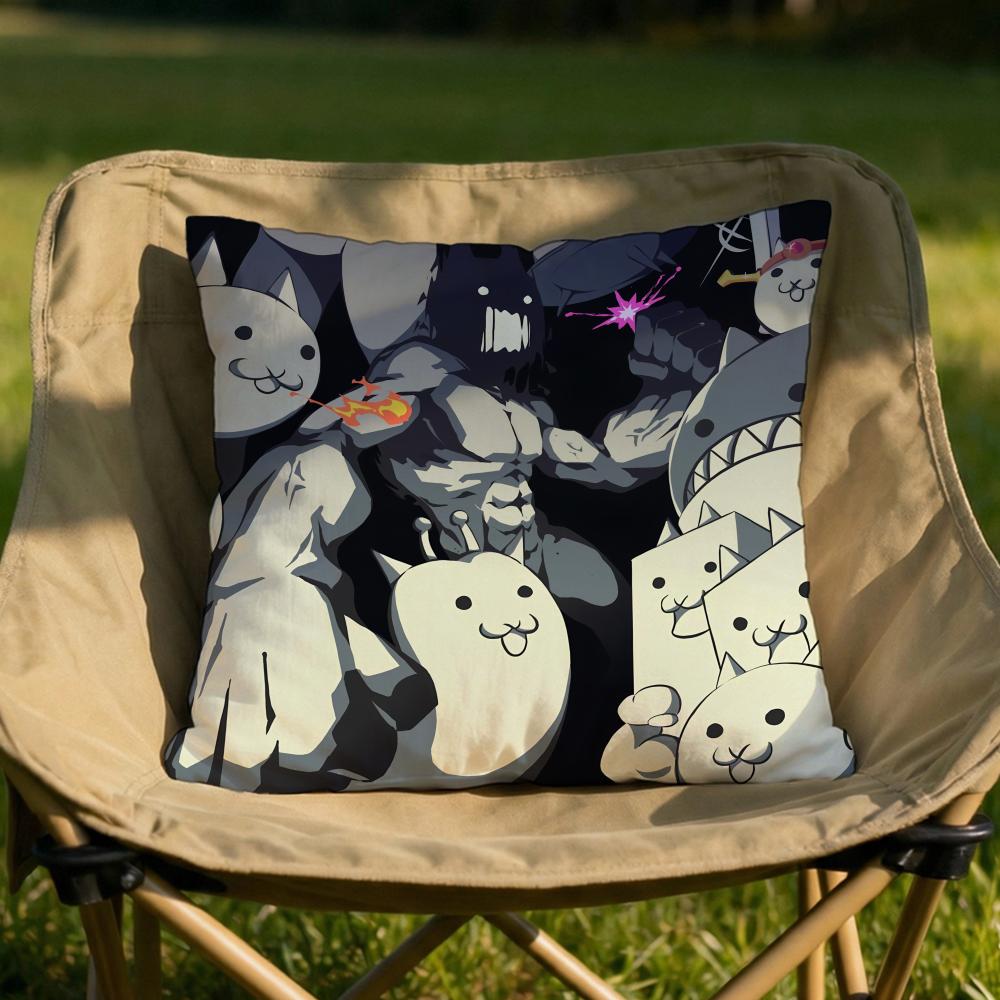 The BBattle Cats Cushion Cover Soft Reversible Durable Pillow Cover MultiScene Use for Home Car Daily Comfort