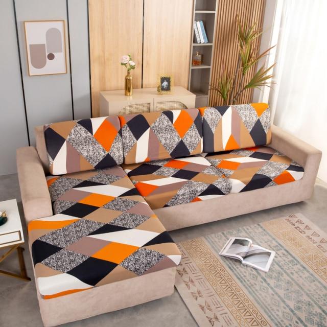 Чехол на диван с геометрическим принтом, эластичный, стрейч, защитный чехол для углового дивана, кресла, мебели, с дизайном легкой посадки