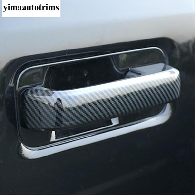 Side Door Handle Bowl Frame Decorative Sequ Cover Trim For Ford F-150 / Raptor 2015 - Chrome / Carbon Fiber Accessories