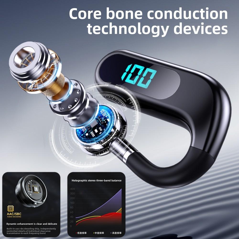 Новая Bluetooth-гарнитура с костной проводимостью, одно ухо, подвесное ухо, не входит в ухо, деловой спортивный цифровой дисплей, пояс