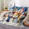 Snowmen Print Flannel Blanket, High quality Comfortable for All Seasons, Home Decor, Warmth and Comfort, Perfect for Christmas Gifts