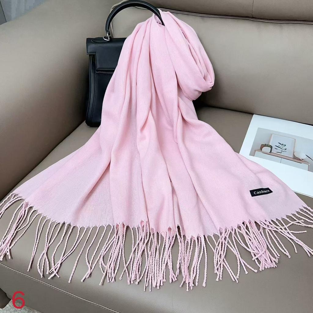Женский однотонный шарф из искусственного кашемира, женский однотонный теплый шарф, шаль, зимний шарф в подарок на ежегодное собрание