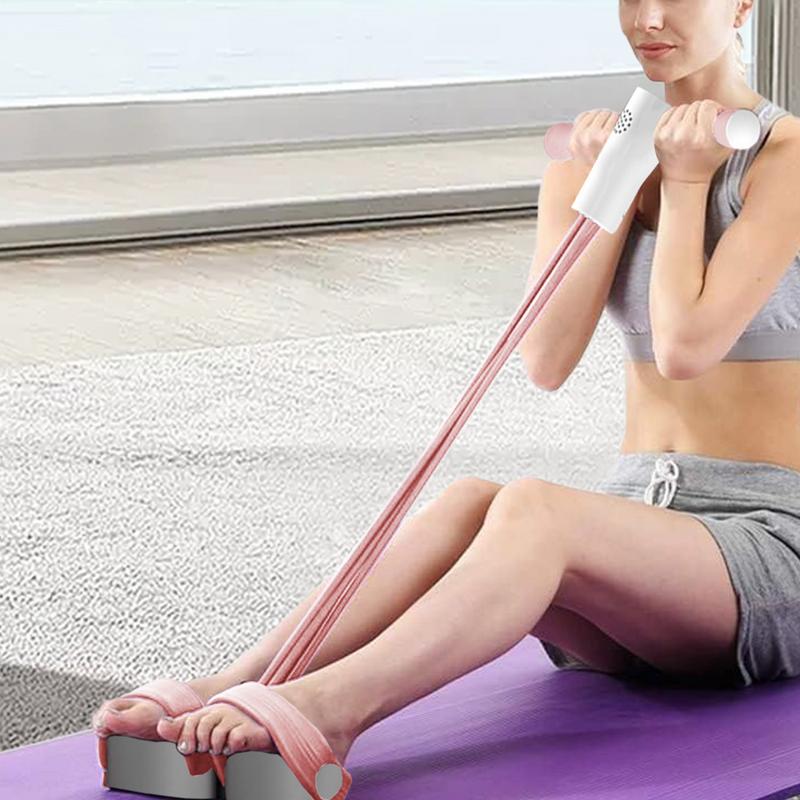 Pedal Exercise Puller 6-Tubes Resistance Band Smart Sit-up Machine Abdominal Fitness Machine Spring Tension Rope Expander Puller