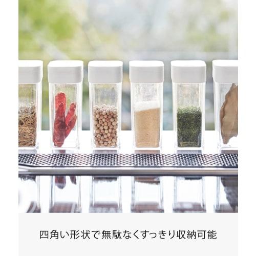 Yamazaki Tower Spice Bottle, White, Approx. W3.7 x D3.7 x H9.5cm, Salt, Seasoning Container, Sliding Closure, 2863