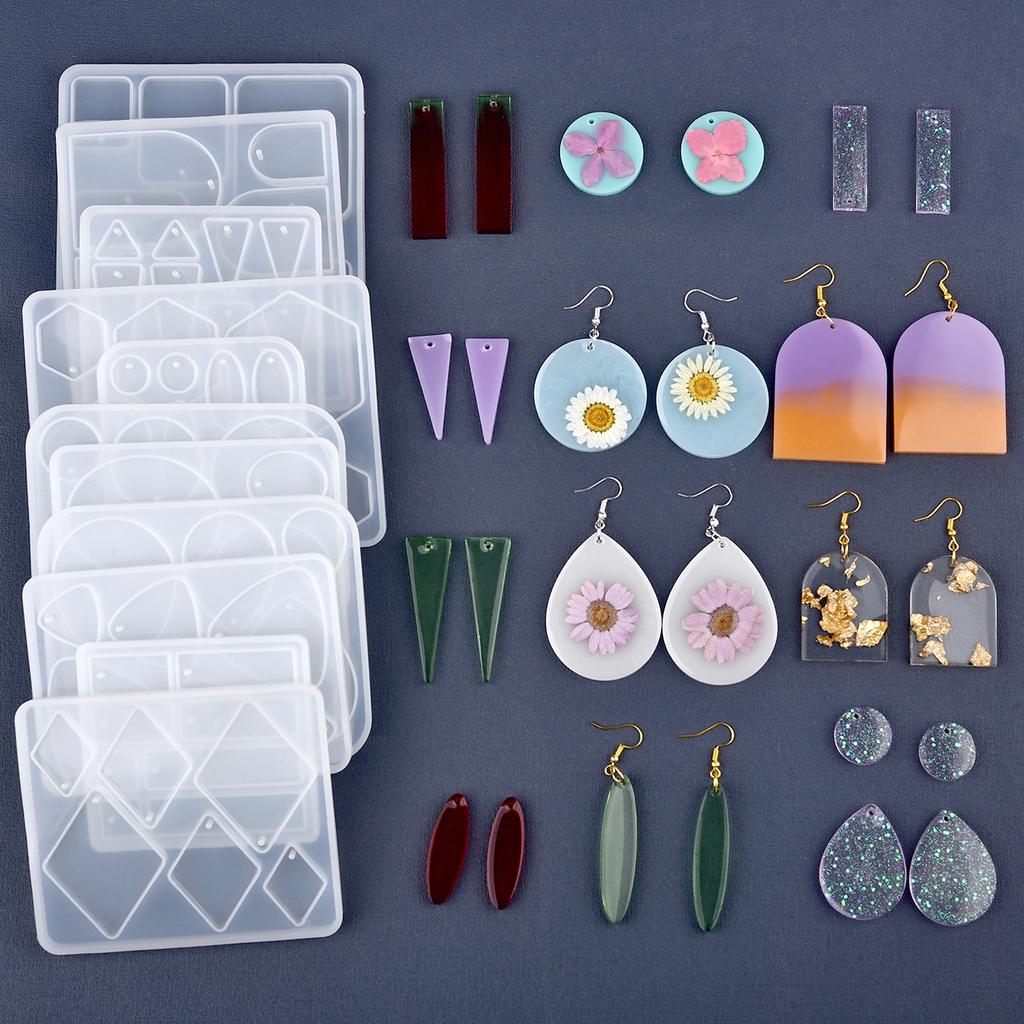 Геометрическая серьга-подвеска, силиконовая форма, круглая форма для эпоксидной смолы для DIY украшения, брелок, ожерелье, подвески, поделки из эпоксидной смолы