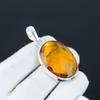 Honey Topaz Gemstone Pendant, Honey Topaz Yellow Gemstone Handmade 925 Sterling Silver Pendant For Women Pendant For Gifts